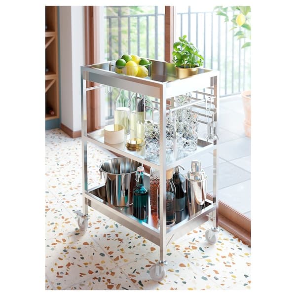 KUNGSFORS - Kitchen trolley, stainless steel, 60x40 cm - best price from Maltashopper.com 80334924