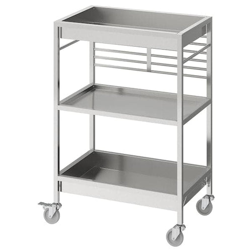 KUNGSFORS - Kitchen trolley, stainless steel, 60x40 cm