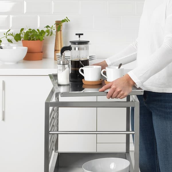 KUNGSFORS - Kitchen trolley, stainless steel, 60x40 cm - best price from Maltashopper.com 80334924