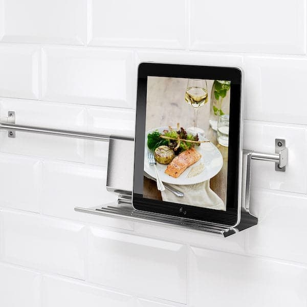 KUNGSFORS - Tablet stand, stainless steel, 26x12 cm - best price from Maltashopper.com 20334917