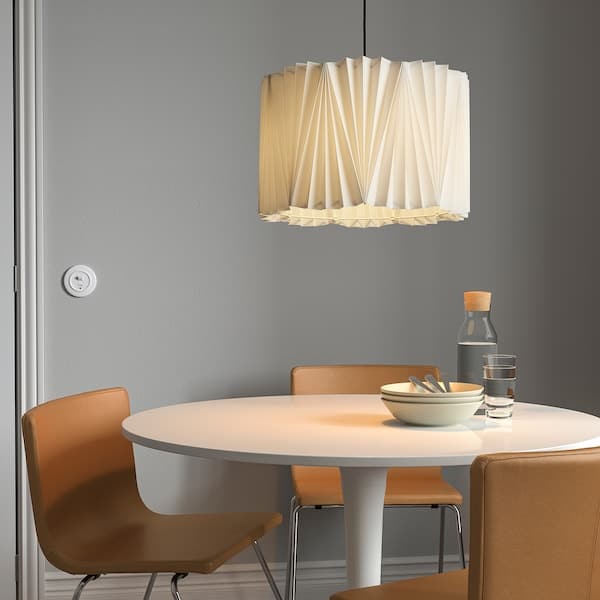 Ikea KUNGSHULT - Lamp shade, pleated white, 42 cm