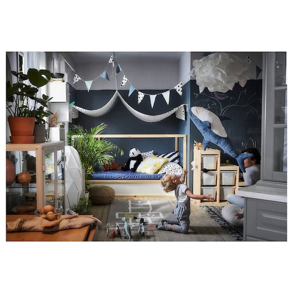 KURA - Reversible bed, white/pine, 90x200 cm - Premium Beds & Bed Frames from Ikea - Just €297.99! Shop now at Maltashopper.com