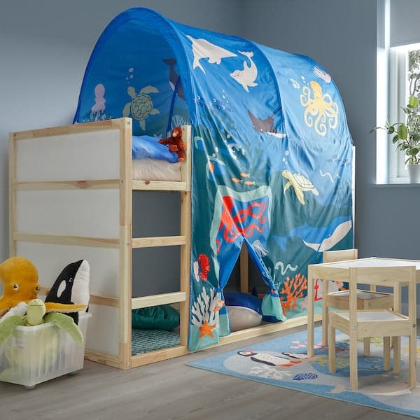 Ikea KURA - Bed tent, ocean animals pattern