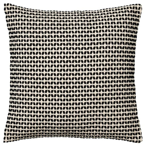 KUSTFLY cushion cover, beige/black, 50x50 cm