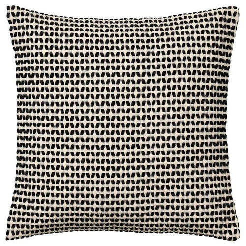 KUSTFLY - Cushion cover, beige/black, 50x50 cm
