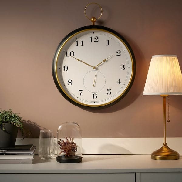 KUTTERSMYCKE - Wall clock, black, 46 cm - best price from Maltashopper.com 10520514