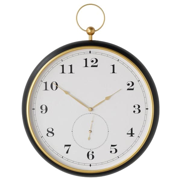 KUTTERSMYCKE - Wall clock, black, 46 cm - best price from Maltashopper.com 10520514