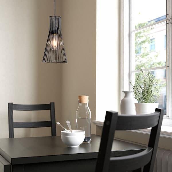 Ikea KVADRATUR / HEMMA - Pendant lamp, black, 18 cm