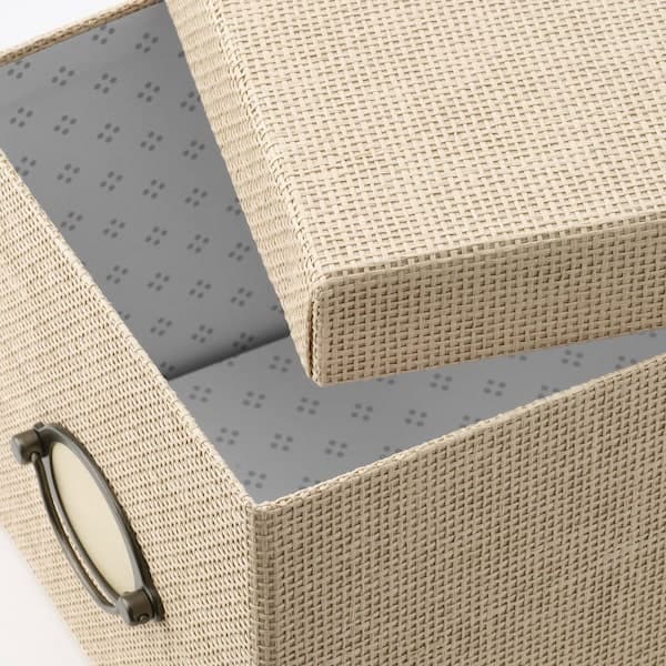 Ikea KVARNVIK - Storage box with lid, beige, 18x25x15 cm