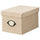 KVARNVIK - KVARNVIK Storage box with lid, beige, 18x25x15 cm
