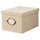KVARNVIK - KVARNVIK Storage box with lid, beige, 25x35x20 cm