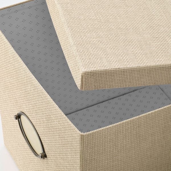 KVARNVIK - Storage box with lid, beige, 32x35x32 cm - best price from Maltashopper.com 00459480