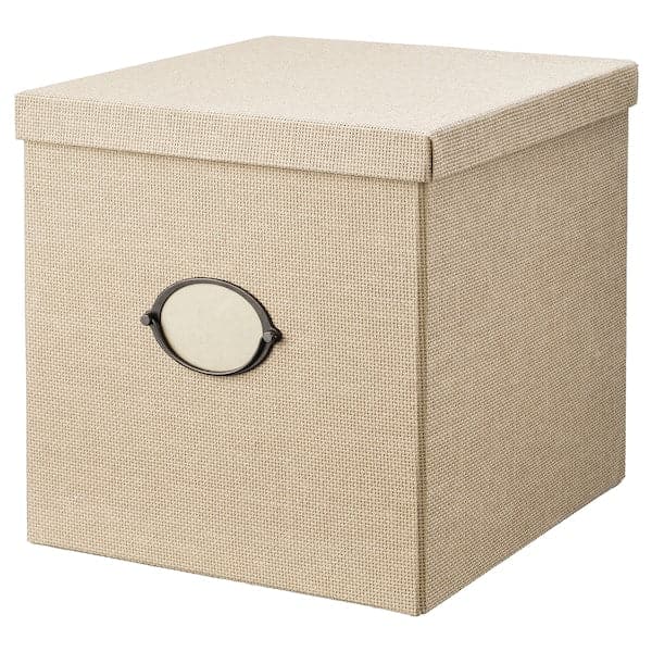 Ikea KVARNVIK - Storage box with lid, beige, 32x35x32 cm