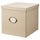 KVARNVIK - KVARNVIK Storage box with lid, beige, 32x35x32 cm