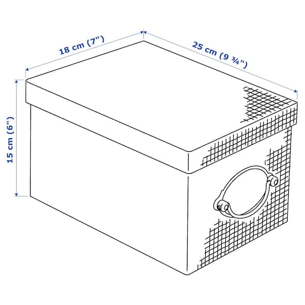 Ikea KVARNVIK - Storage box with lid, grey, 18x25x15 cm