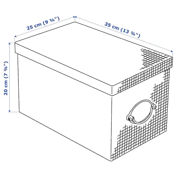 Ikea KVARNVIK - Storage box with lid, grey, 25x35x20 cm