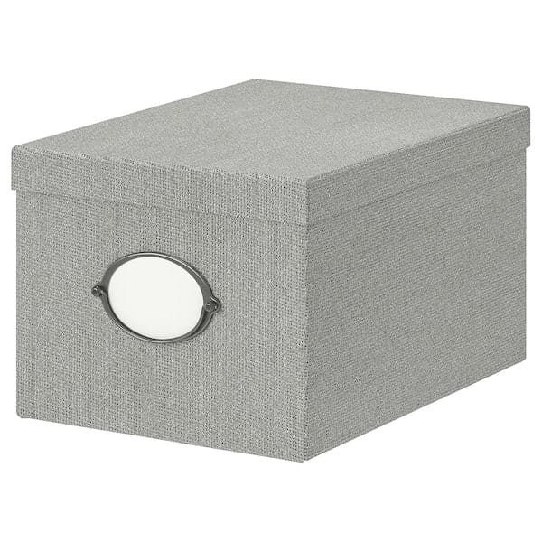 KVARNVIK - Storage box with lid, grey, 25x35x20 cm - best price from Maltashopper.com 10412878