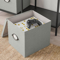 KVARNVIK - Storage box with lid, grey, 32x35x32 cm - best price from Maltashopper.com 10466951