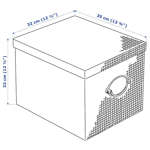 Ikea KVARNVIK - Storage box with lid, grey, 32x35x32 cm