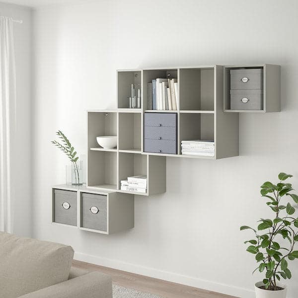 Ikea KVARNVIK - Storage box with lid, grey, 18x25x15 cm
