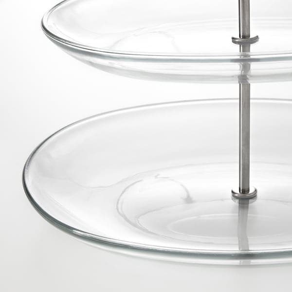 Ikea KVITTERA - Serving stand, three tiers, clear glass/stainless steel