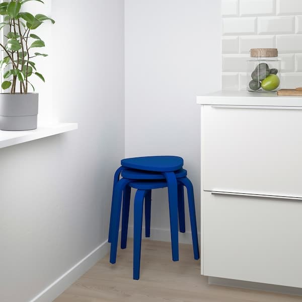 KYRRE - Stool, bright blue - best price from Maltashopper.com 80555557