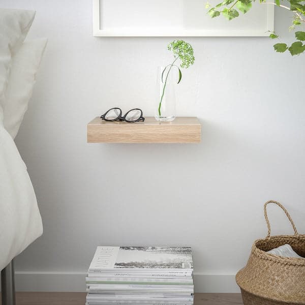 Ikea LACK - Wall shelf, white stained oak effect, 30x26 cm