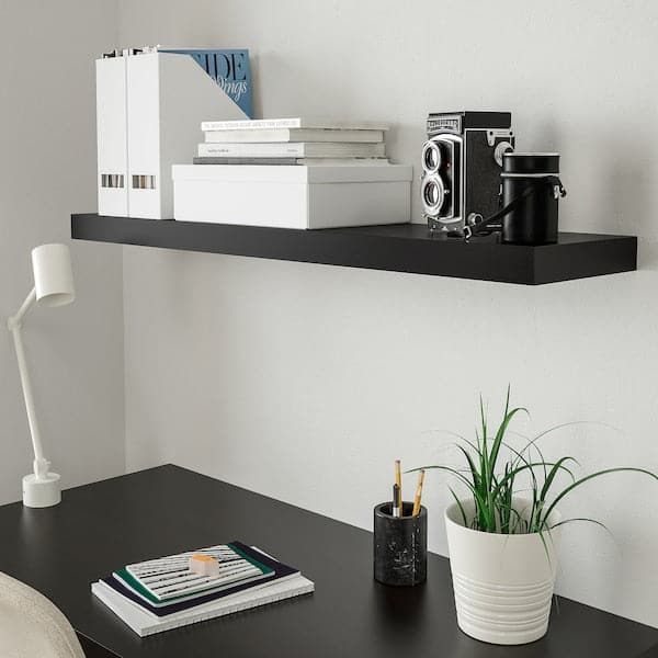Ikea LACK - Wall shelf, black-brown, 110x26 cm