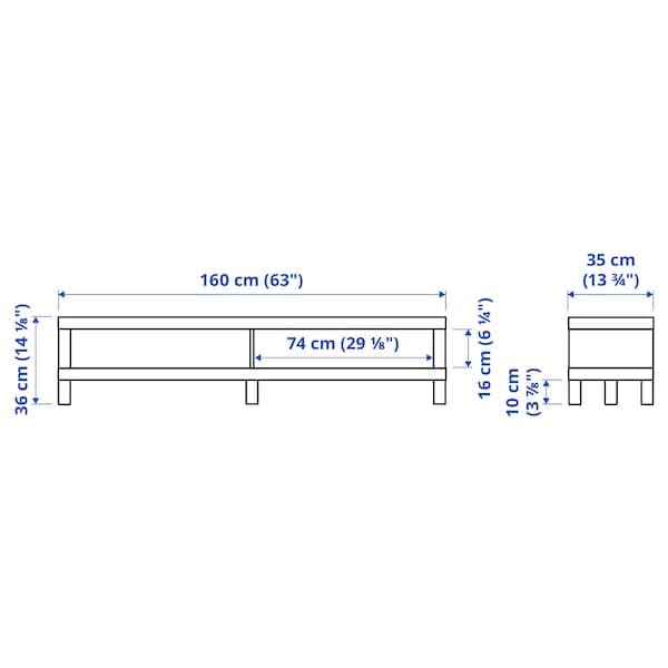 Ikea LACK - TV bench, black-brown, 160x35x36 cm