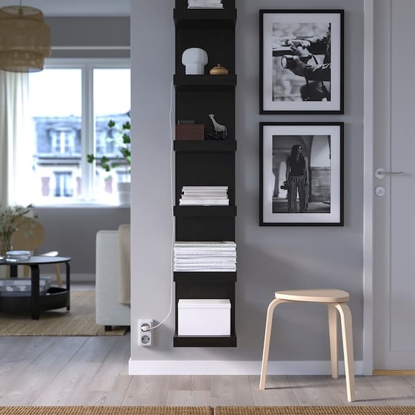 LACK - Wall shelf unit, black-brown, 30x190 cm - best price from Maltashopper.com 80430591