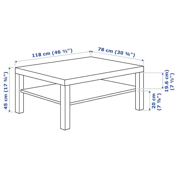 LACK - Coffee table, white stained oak effect, 118x78 cm - best price from Maltashopper.com 40431535