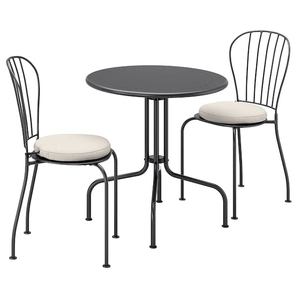 Ikea LÄCKÖ Table+2 garden chairs - grey/Frösön/Duvholmen beige