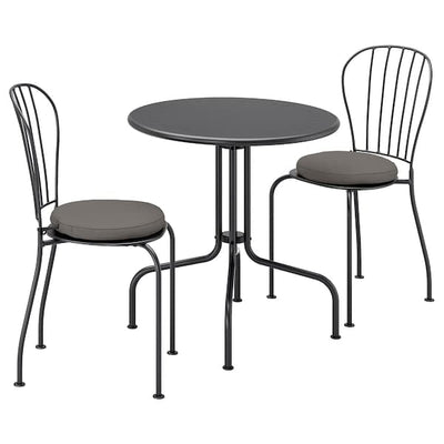 LÄCKÖ Table+2 garden chairs - grey/Frösön/Duvholmen dark grey , - best price from Maltashopper.com 19269022