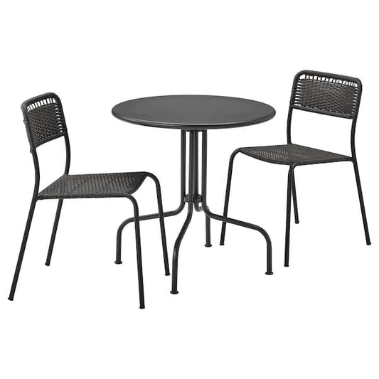 Ikea LÄCKÖ / VIHOLMEN - Table+2 chairs, outdoor, grey/dark grey ,