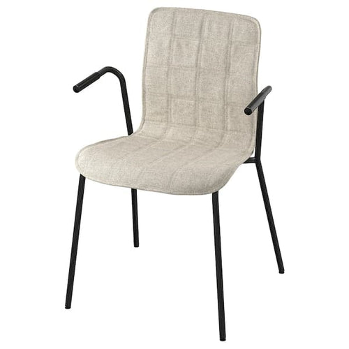 LÄKTARE - Meeting chair, light beige/black ,