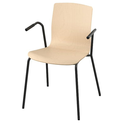 LÄKTARE - Meeting chair, birch veneer/black ,