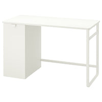 LÄRANDE - Desk with pull-out storage unit, white, 120x58 cm - best price from Maltashopper.com 00492795