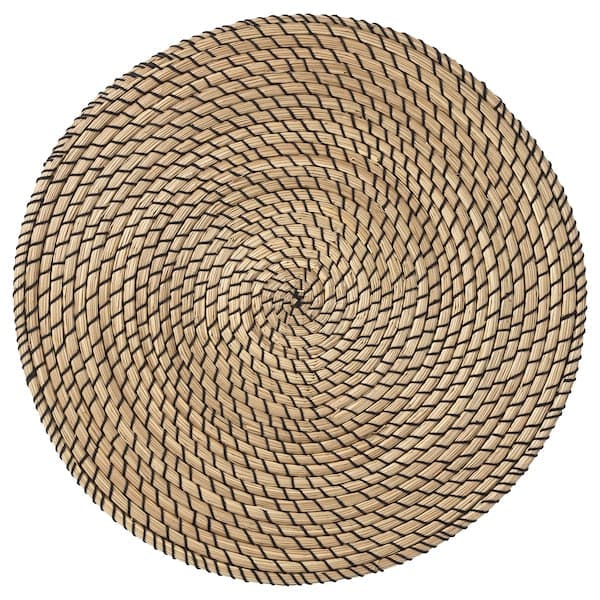 LÄTTAD - Place mat, seagrass/black, 37 cm - best price from Maltashopper.com 00236239