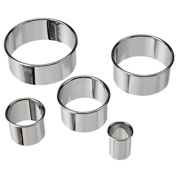 LÄTTBAKAD - Cookie cutter, set of 5, silver-colour