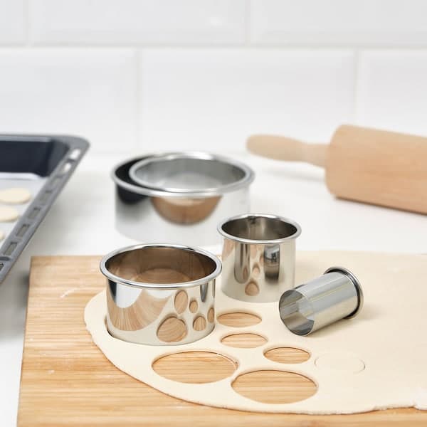 Ikea LÄTTBAKAD - Cookie cutter, set of 5, silver-colour