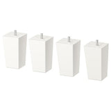 LÄTTHET leg, white/wood, 11 cm, 4 pack