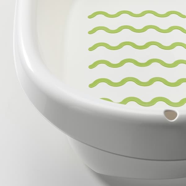 LÄTTSAM - Baby bath, white/green