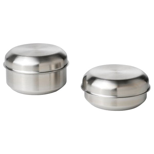 LÄTTUGGAD - Snack container, set of 2, stainless steel
