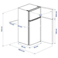 LAGAN Fridge/double door freezer - freestanding/white 163/41 l - best price from Maltashopper.com 20490130