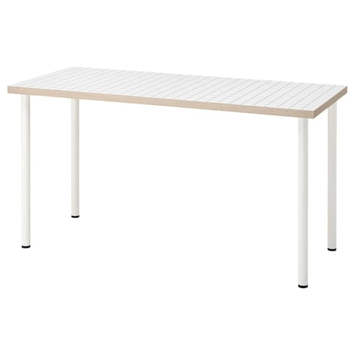 LAGKAPTEN / ADILS - Desk, white anthracite/white, 140x60 cm