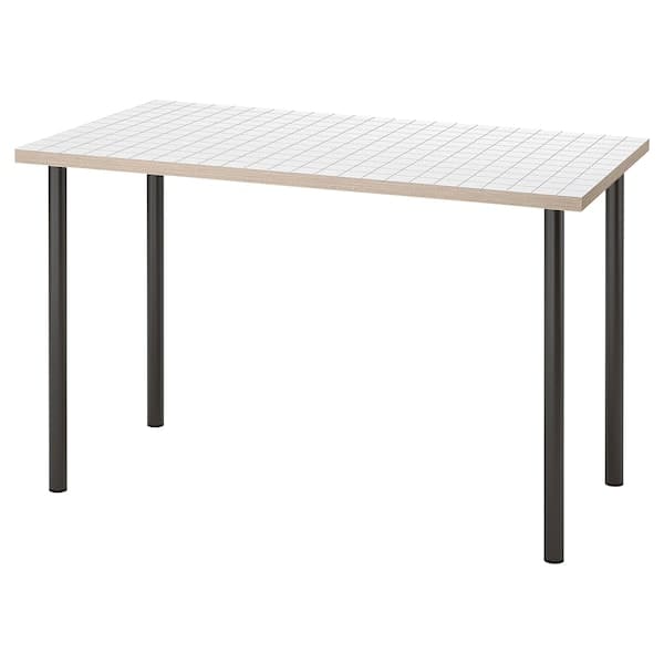 LAGKAPTEN / ADILS - Desk, white anthracite/dark grey, 120x60 cm - best price from Maltashopper.com 19508409
