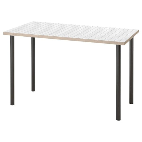 LAGKAPTEN / ADILS - Desk, white anthracite/dark grey, 120x60 cm