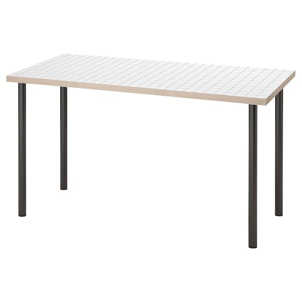 Ikea LAGKAPTEN / ADILS - Desk, white anthracite/dark grey, 140x60 cm