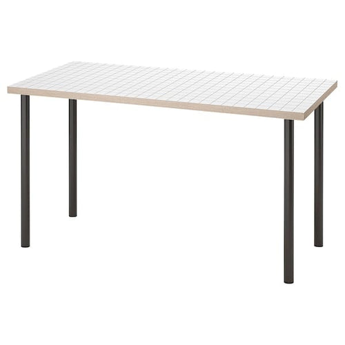 LAGKAPTEN / ADILS - Desk, white anthracite/dark grey, 140x60 cm