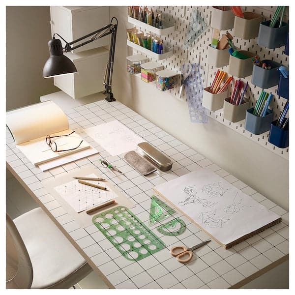 LAGKAPTEN / ADILS - Desk, white anthracite/dark grey, 120x60 cm - best price from Maltashopper.com 19508409